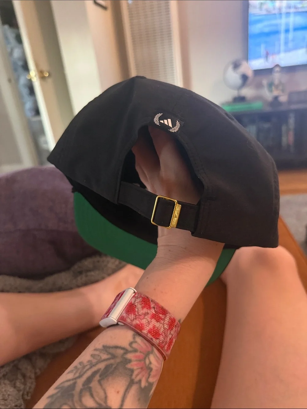 Adidas Black Cap with White Logo Embroidery